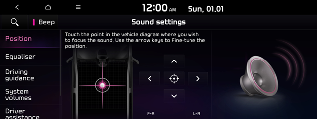 Configuring the sound settings